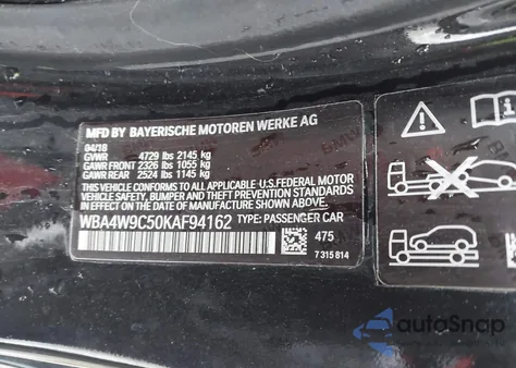 2019 BMW 440I xDrive z USA, uszkodzony, nr VIN WBA4W9C50KAF94162